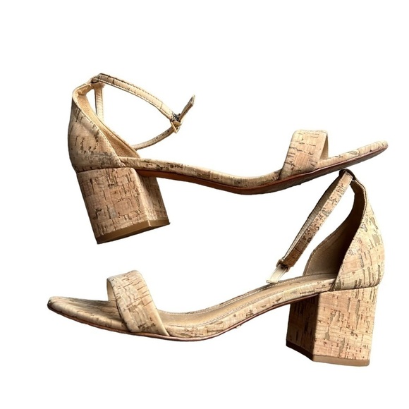 SCHUTZ - Bebethy Cork Ankle Strap Block Heel Sandals Sz 9 - Picture 10 of 10